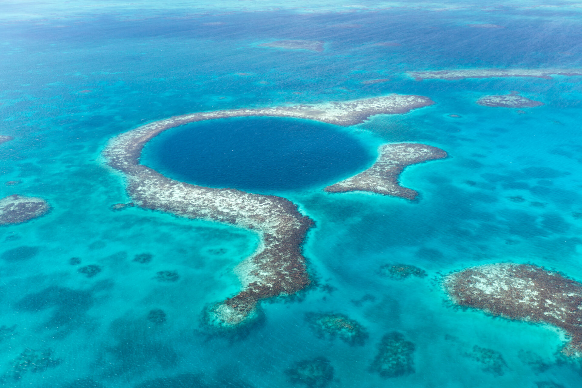 Blue Hole Natural Monument and coral reef in Belize