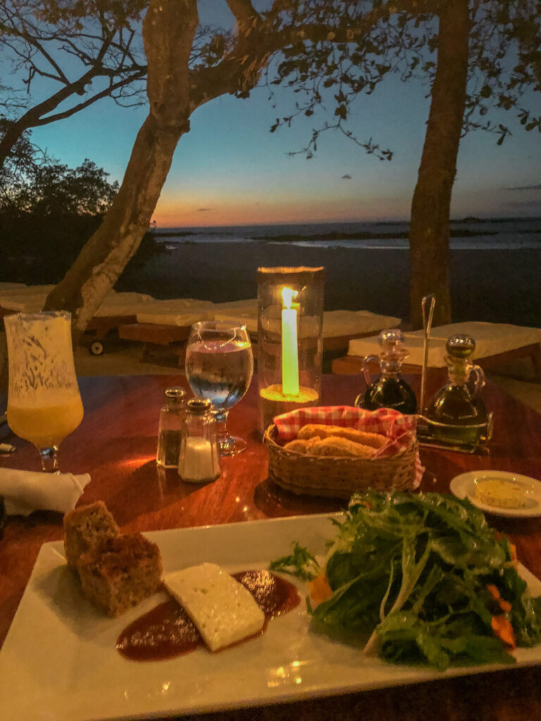 Romantic dinner on the beach in Playa Tamarindo Costa Rica